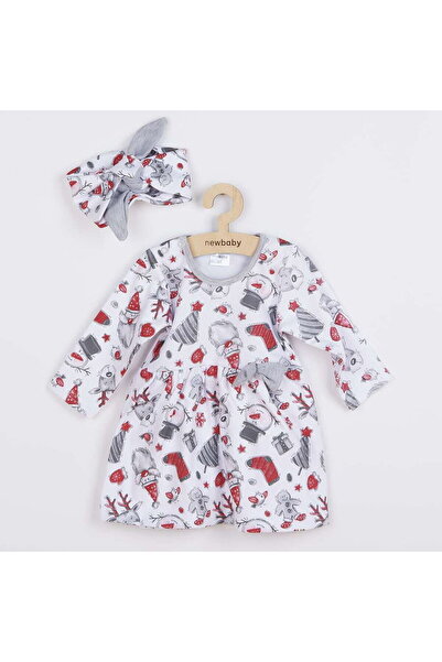 NEW BABY SHOP Rochiță de Crăciun pentru bebeluși din bumbac cu bandă pentru c...