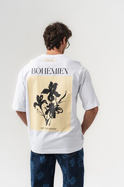 go gang own Bohemien Back Design Detailed Crew Neck Oversized T-Shirt
