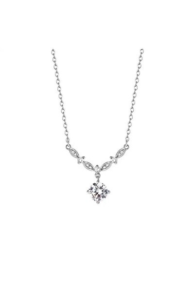 Generic قلادة نسائية فضة عيار 925 تصميم لمسة الملوكية
