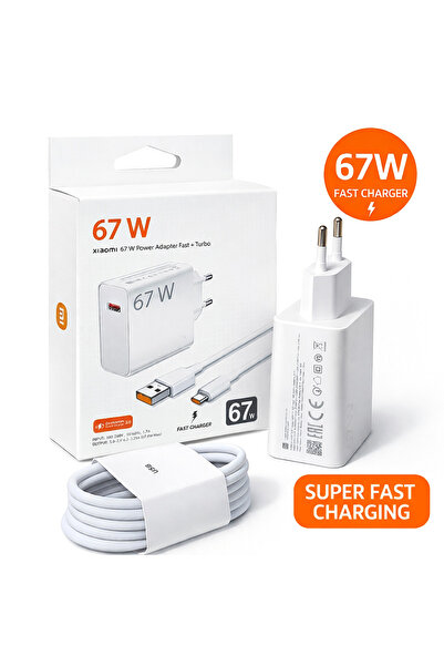 Kotenart Xiaom 67W Hızlı Şarj Adaptörü + Type-C Kablo | Turbo Fast Charging |...