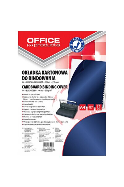 OFFICE products Coperta carton lucios 250g/mp, A4, 100/top, - bleumarin
