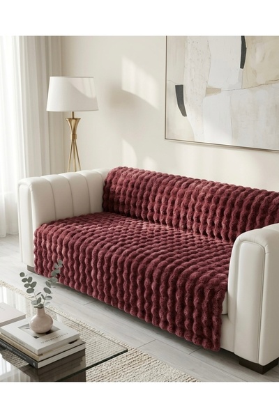 cmn home Husă de canapea din pluș 175x215 cm bubble – Husă de canapea anti-al...