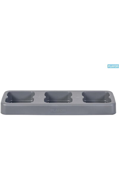 PLAFOR Suport plastic pentru 3 cosuri reciclare selectiva (3 x 75L), 118 x 39...