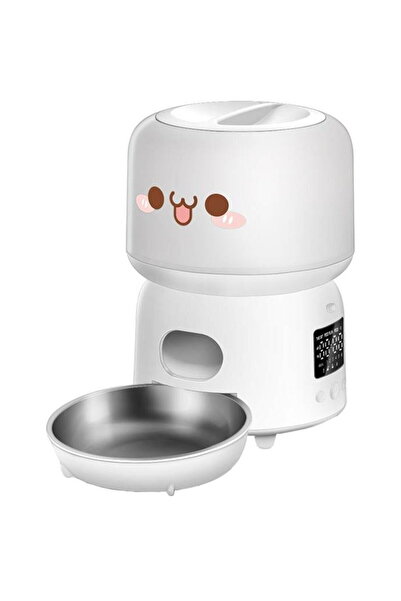 ROJECO Hrănitor automat pentru pisici cu buton, versiunea 3L (alb)