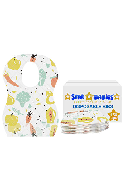 STAR BABiES مرايل استخدام مرة واحدة - 150 قطعة - بنقشة فواكه