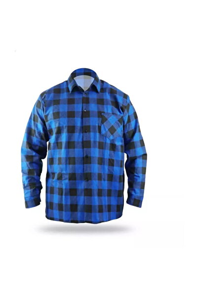 DEDRA EXIM Blue flannel shirt, size M, 100% Cotton