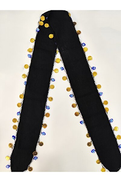 DİNÇLER TEKSTİL Karadeniz Keşan Liralı Nazarlı Şal & Bandana Siyah