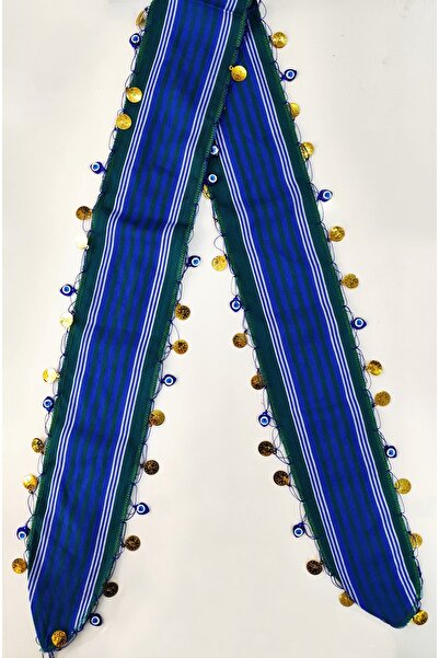 DİNÇLER TEKSTİL Karadeniz Keşan Nazar Boncuklu Liralı Yeşil Mavi Şal & Bandana