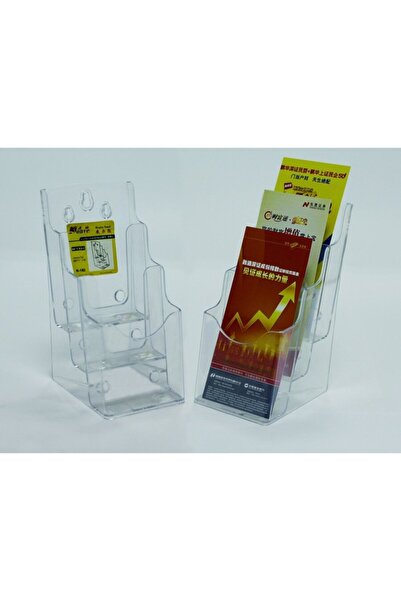 Kejea Display plastic pentru brosuri, de birou/perete, 3 x 1/3A4, - transparent