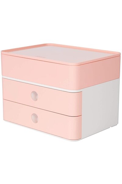 HAN Suport cu 2 sertare + cutie ustensile Allison Smart Box Plus - roz flamingo