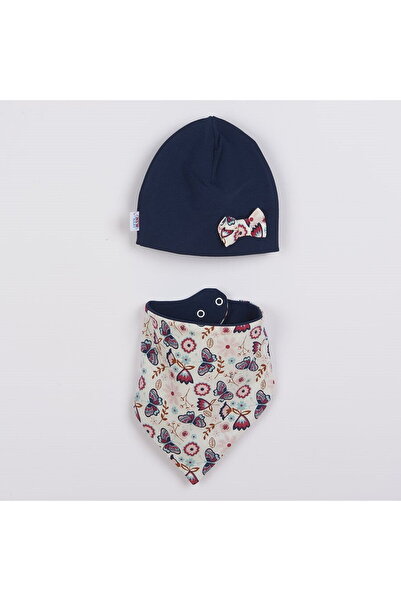 NEW BABY SHOP Căciulă pentru bebeluși cu eșarfă de gât New Baby Missy albastr...