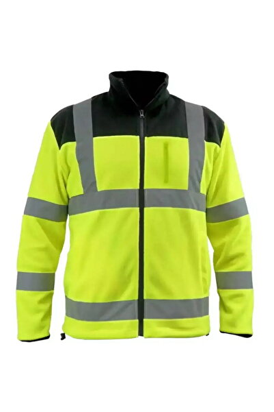 DEDRA EXIM Reflective Fleece jacket 280g/m2, size S, yellow-black