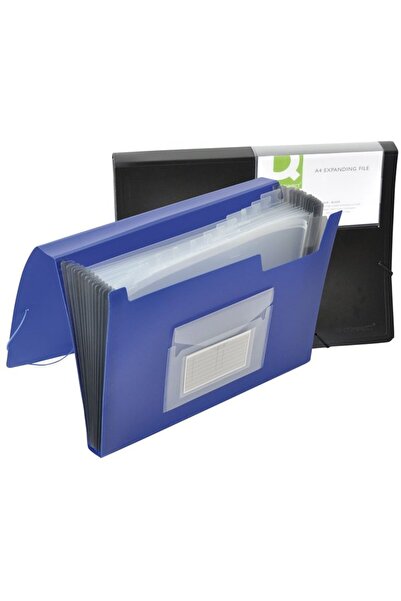 Q-Connect Mapa cu burduf A4, 13 compartimente, separatoare color, inchidere c...