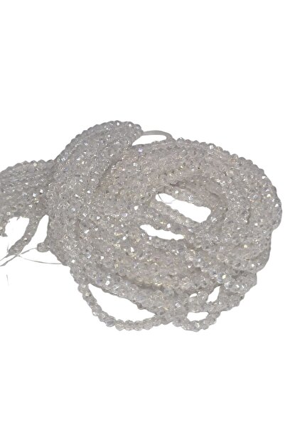 miyuart 3 mm Kristal Boncuk, Dizili Kristal Boncuk ( 2 Dizi ) Janjanlı şeffaf...