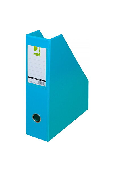 Q-Connect Suport reviste, carton plastifiat PVC, latime 76mm, - bleu