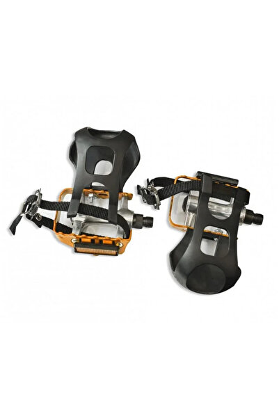 Pegas AL PEDALS WITH RATRAPE 869LC, SILVER/ORANGE