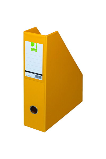 Q-Connect Suport reviste, carton plastifiat PVC, latime 76mm, - galben