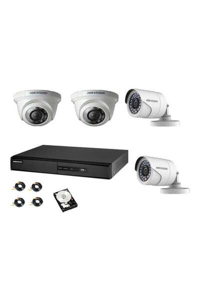 Hikvision Turbo HD DVR 4-Channel Surveillance Camera Kit: 2 Outdoor Cameras -...