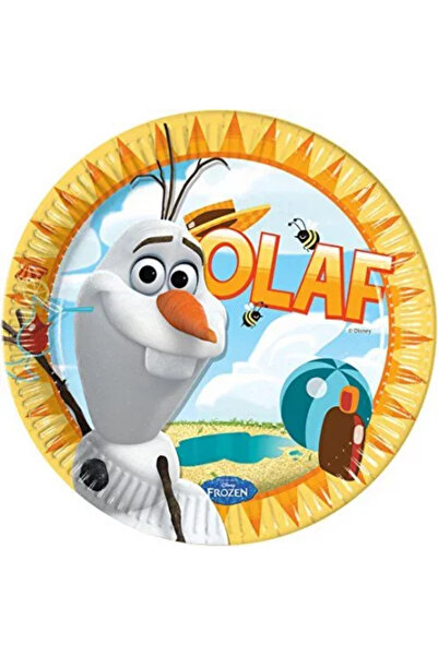 Disney Frozen Set of 8 Olaf cardboard plates 23 cm Yellow
