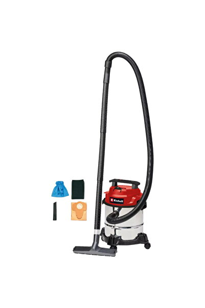 Einhell TC-VC 1812/1 S, aspirator umed/uscat roșu/oțel inoxidabil