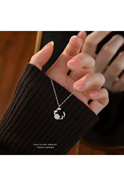 Generic قلادة الوردة البيضاء