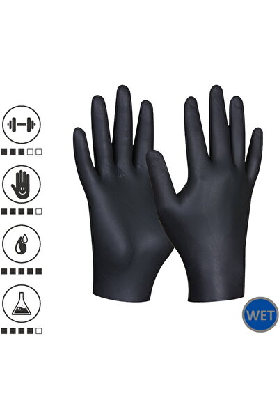 GEBOL 709631, Set 80 de manusi de protectie Negru Nitril Ultra Strong, din ni...