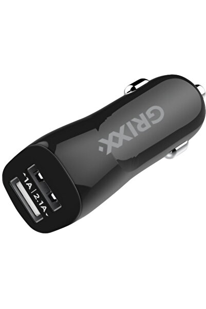 Grixx Incarcator auto, Optimum - 2 x USB 3.1A - alb