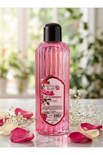 ROYAL ROSE Doğal Esanslı Gül Kolonyası 400 ml - 80 Derece Hijyen & Ferahlık