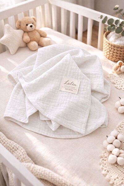 lalin 100% Cotton Ply 4-Layer Muslin Blanket Ecru 115X115