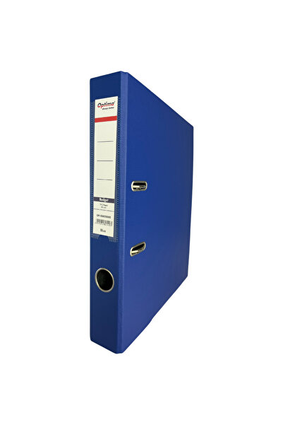 Optima A4 file, laminated PP/paper, metal edge, 50 mm, Budget - blue