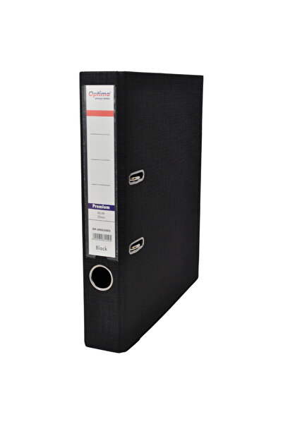 Optima Biblioraft A4, plastifiat PP/PP, margine metalica, 50 mm, Premium - negru