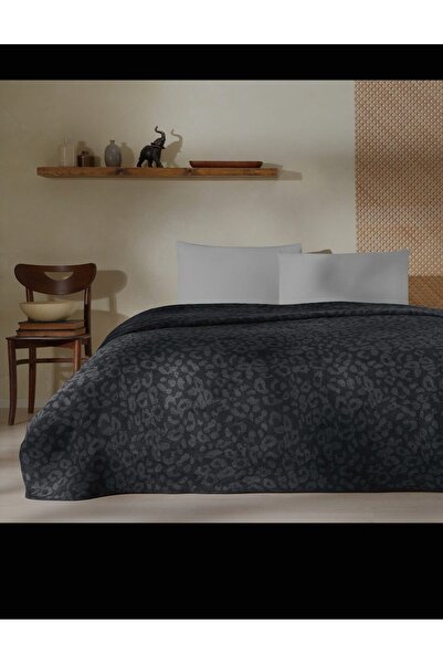 KÜBRAHOME'S بطانية دوبي قطنية مزدوجة باللون الأسود