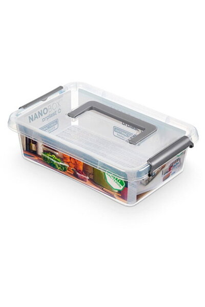 Orplast Plastic container with lid, Sheer, Nanobox - capacity 3.1L - with handle