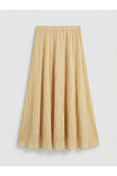 LC Waikiki Yellow Elastic Waist Dok Textured Funda Skirt from Güli̇s Gi̇yi̇m