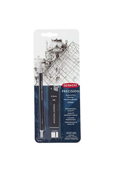 Derwent Professional metal mechanical pencil, HB 0.5 mm, refills and eraser i...