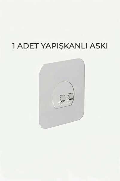 evina Süper Güçlü Yapışkanlı Banyo Askısı Yedek 1 Adet Sticker Raf Tutucu Askı
