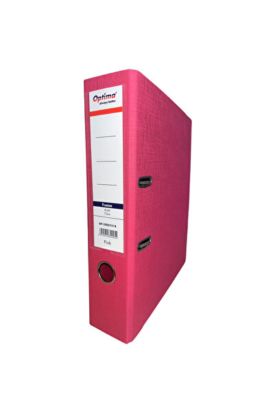 Optima Biblioraft A4, plastifiat PP/PP, margine metalica, 75 mm, Premium - pink