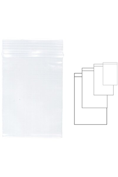 Kangaro Plastic bags with zipper for sealing, 80 x 120 mm, 100 pcs/set, - tra...
