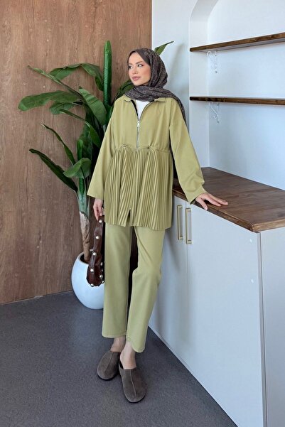 Hazamoda Mabella Pleated Suit Fat Green