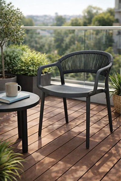 MARIA HOMES كرسي طعام عصري رمادي اللون بظهر من الخيزران ومساند للذراعين، مناس...