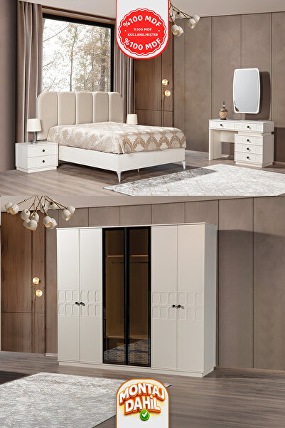 İMBAŞ Bodrum Yatak Odası Takımı %100 MDF - Bazalı