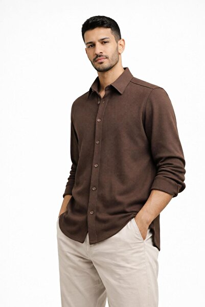 CLASSİCS MEN Plus Barkod Long Sleeve Slim Fit Men's Shirt - 7580