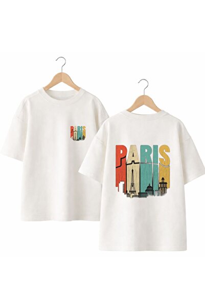 playwear Tricou Paris Shadow cu imprimeu pe spate și pe piept, 100% bumbac, o...