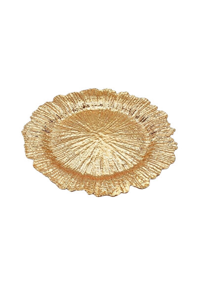 Generic Eid serving tray, gold color - decorated with an elegant pattern