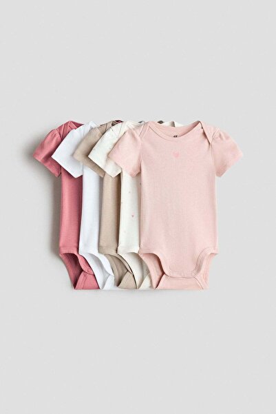 H&M مجموعة من 5 بدلات جسم قطنية