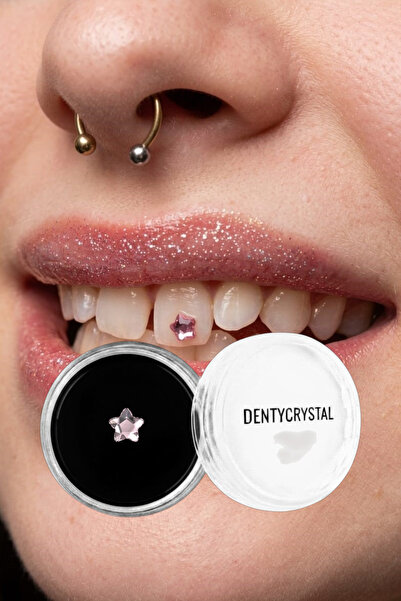 DENTYCRYSTAL Diş Pırlantası Tekli Yıldız Fushia (Avusturya Kristallerinden Ol...