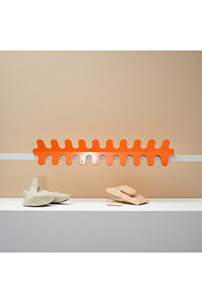 Arman Dişli Metal Wall Hanger Clothes Rack Orange 10 Pcs