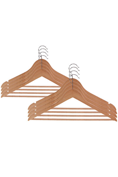 Spaceo Κρεμάστρα Spaceo, γενικής χρήσης, ξύλινη, Μ 44,5 cm, φυσική, σετ 8 τεμ...