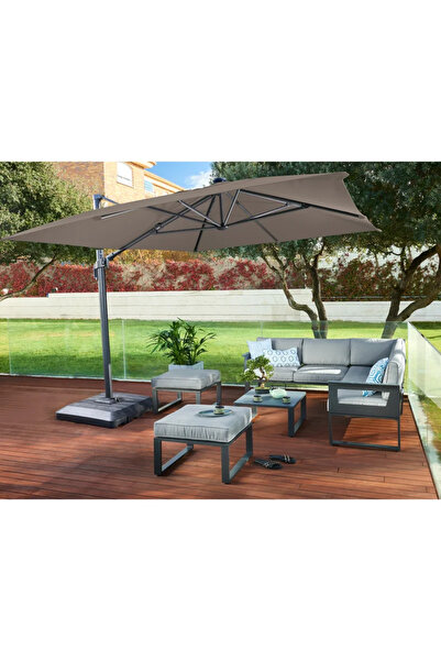 Naterial Ομπρέλα βεράντας Sonora καμβάς, Πολυεστέρας, 391 x 282 εκ., μπεζ