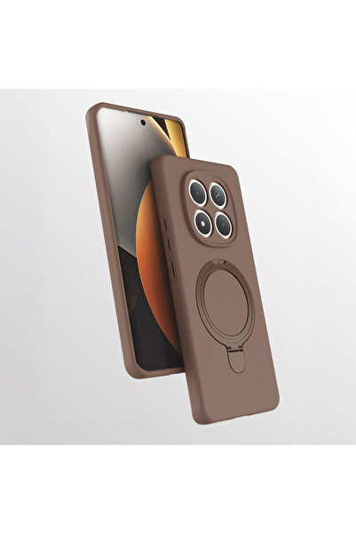 Paladyum Case Redmi Note 15 Pro 4g Compatible Magsafe Stand Silicone Brown Sa...